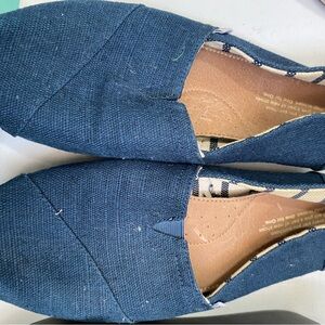 Toms Blue Canvas Loafers Slip Ons